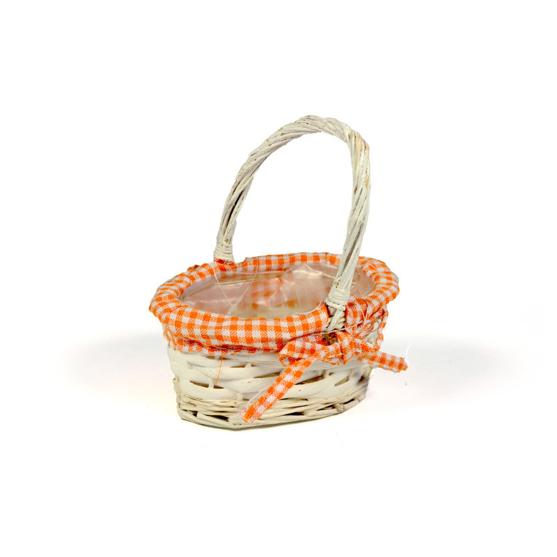 ovális füles tál textil peremmel vegyes színben 15x10x8/18cm