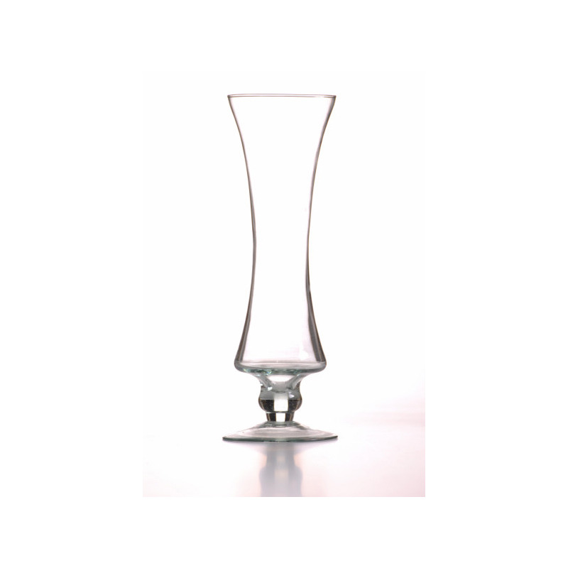 homorú falú talpas falú üveg váza 19x28cm