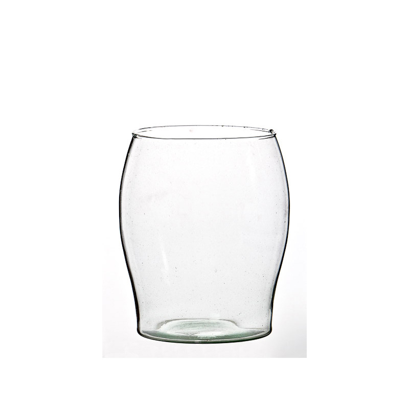 domború falú üveg váza 17x23cm