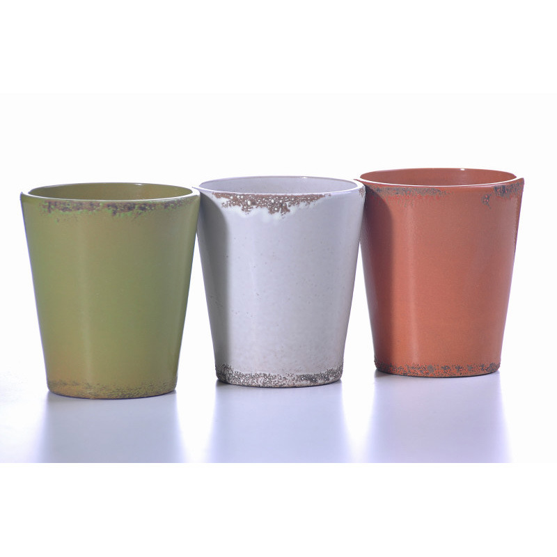 Akropolis orchidea v&aacute;za őszi mix 13,5cm kr&eacute;m-narancs-z&ouml;ld