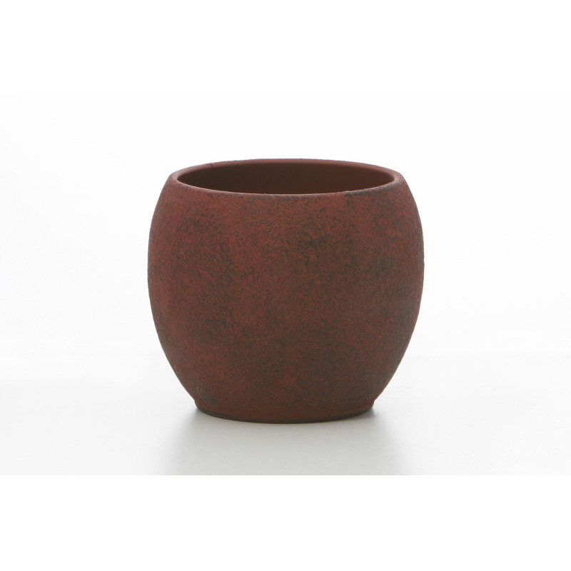 golyó alakú lávamintás kerámia váza bordó 11cm