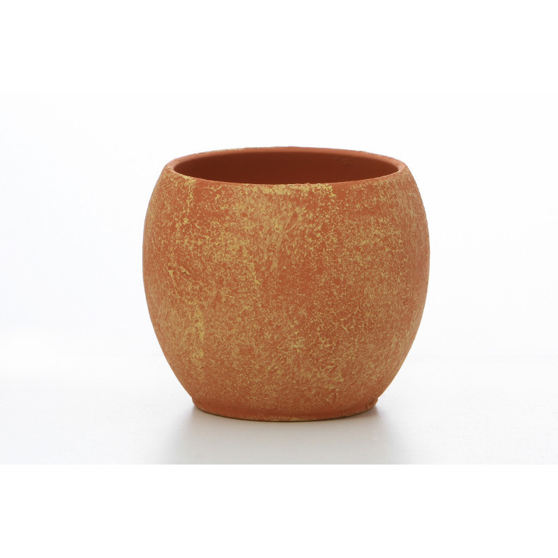 golyó alakú lávamintás kerámia váza narancs 15cm