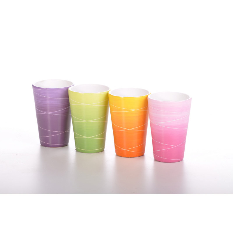 mini orchidea váza csíkos mix narancs-rózsaszín-lila-zöld 7cm