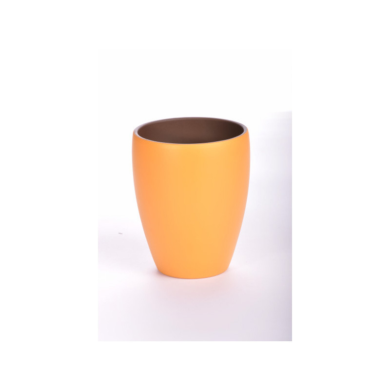 orchidea v&aacute;za matt narancs 13,5cm barna belső