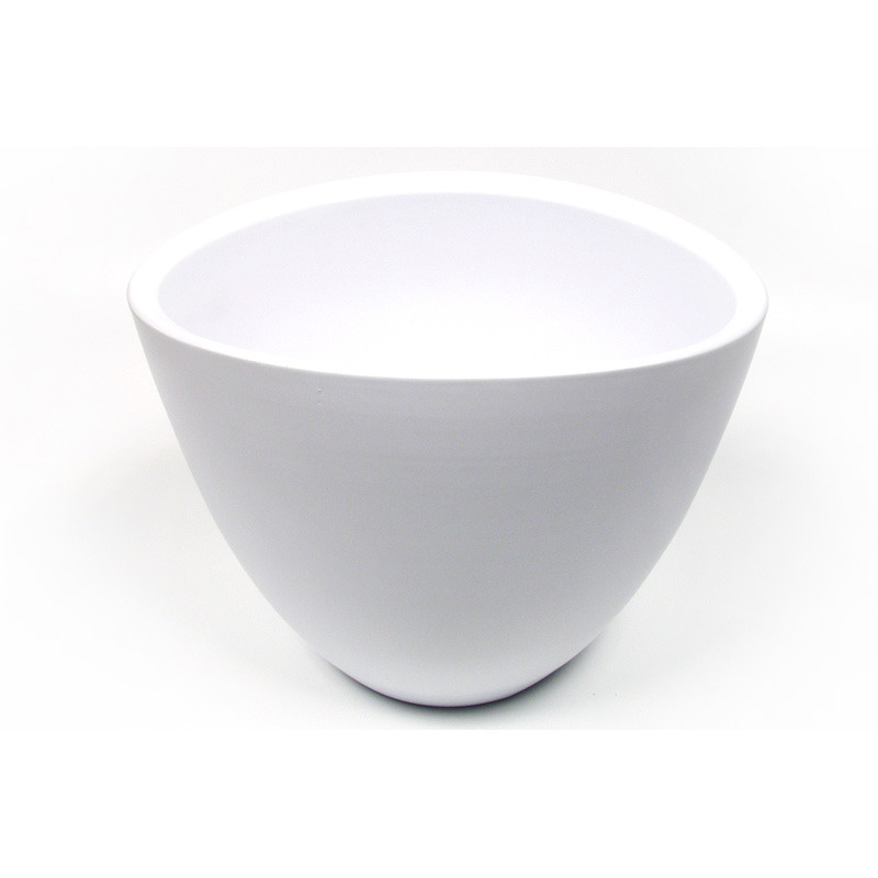 ovális kerámia kaspó matt fehér 24x19x19cm