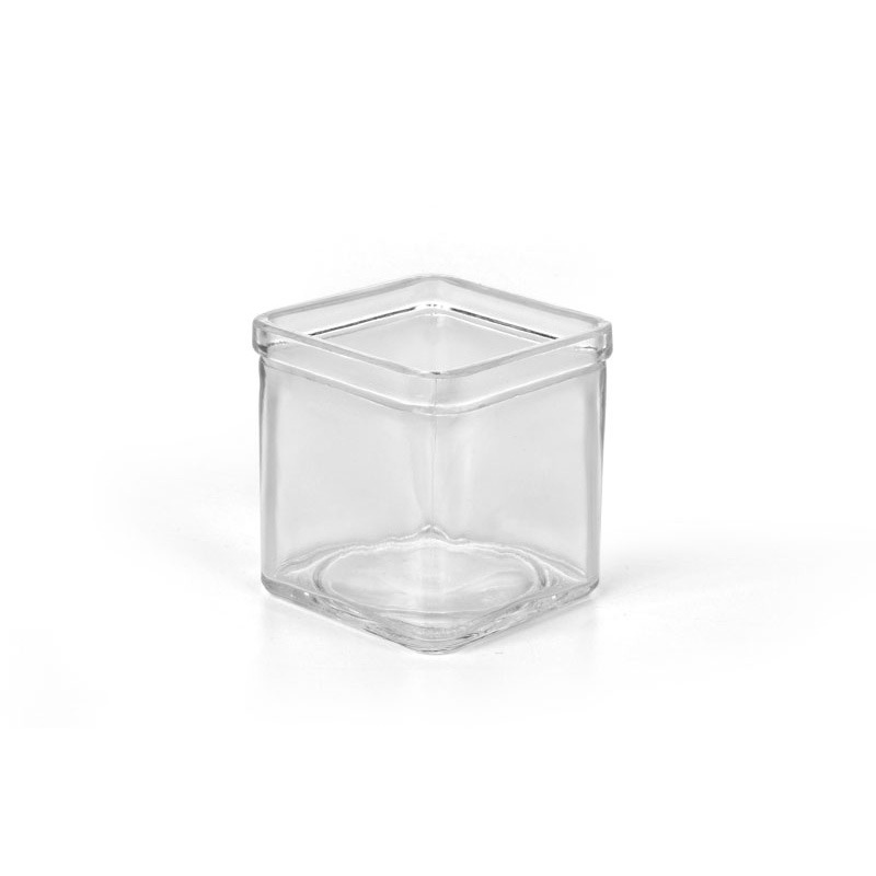 kocka alakú üveg váza peremmel 7,5x7,5x7,5cm