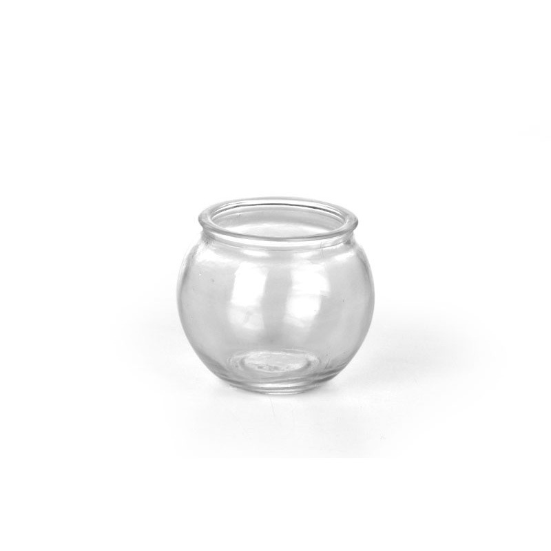 gömb alakú üveg váza peremmel 8x7cm