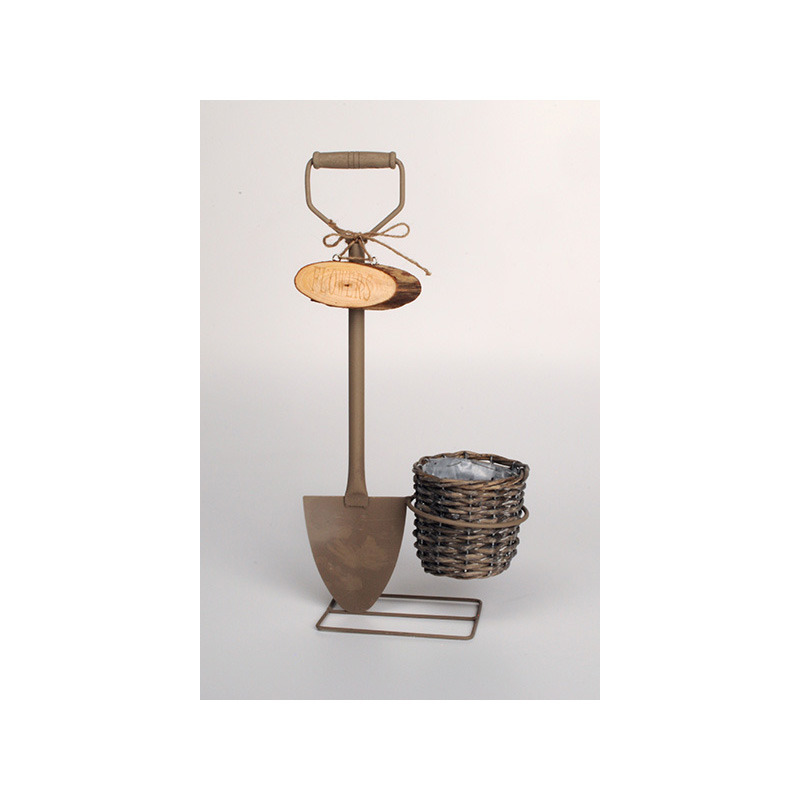 has&iacute;tott vessző kasp&oacute; &aacute;s&oacute; &aacute;llv&aacute;nyon flower felirattal sz&uuml;rke 19x10x48 cm