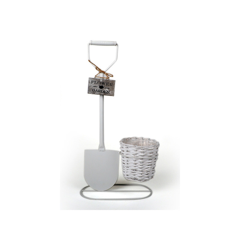 has&iacute;tott vessző kasp&oacute; &aacute;s&oacute; &aacute;llv&aacute;nyon feh&eacute;r flower&garden 30x16x60cm