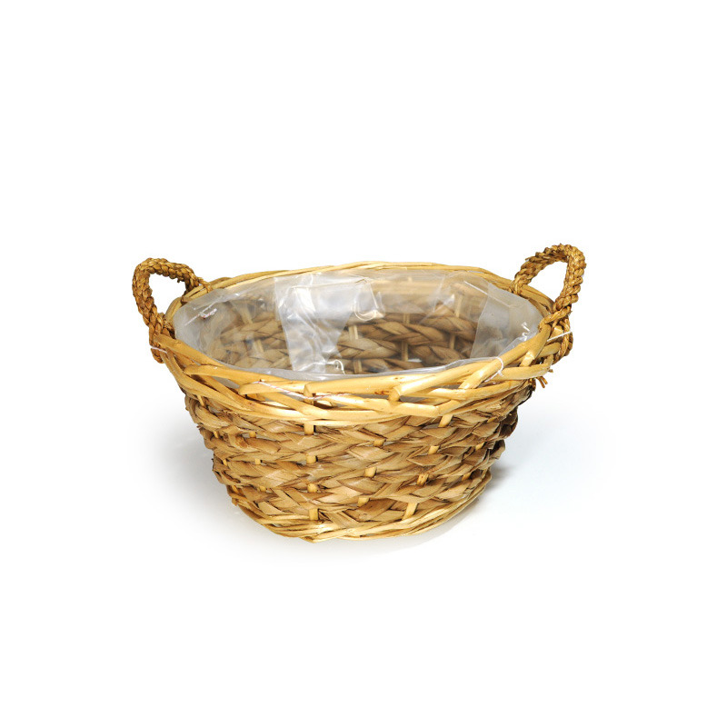 kukoricalevél tál garden felirattal hasított vessző peremmel barna 26x12/16cm