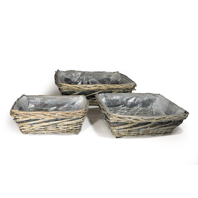 has&iacute;tott vessző t&aacute;l szett z&ouml;ld sz&uuml;rke 43x34x13cm