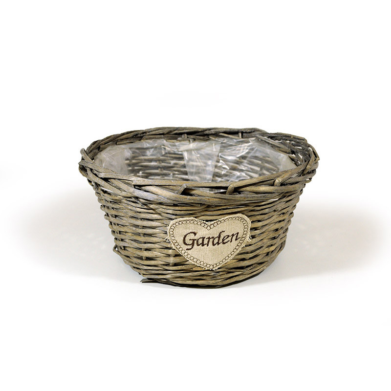 hasított vessző tál garden felirattal szürke 26x13,5cm