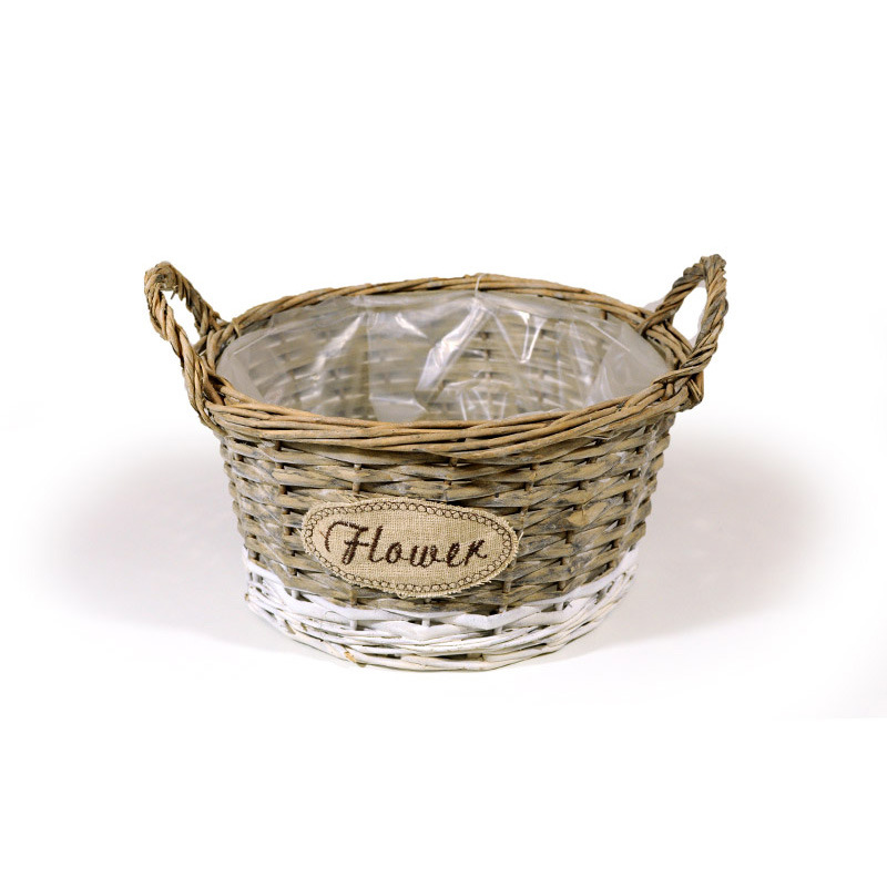 has&iacute;tott vessző t&aacute;l k&eacute;t f&uuml;llel flower felirattal sz&uuml;rke-feh&eacute;r 22,5x13/1