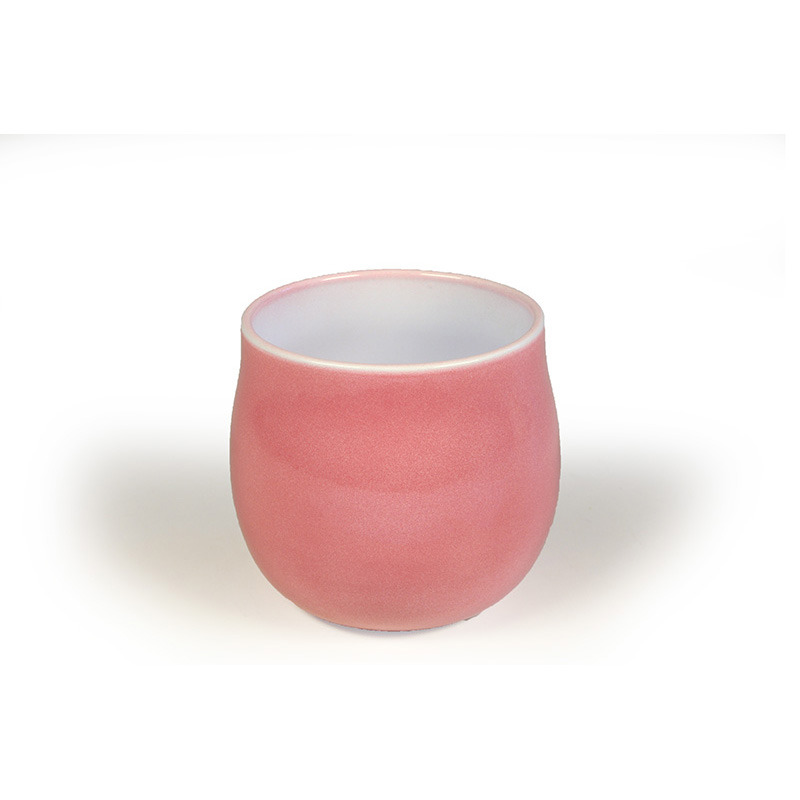 Krug kerámia kaspó rózsaszín 15cm