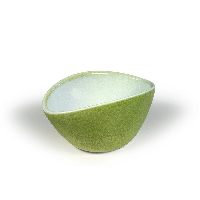 ovális kerámia tál nádzöld 15cm