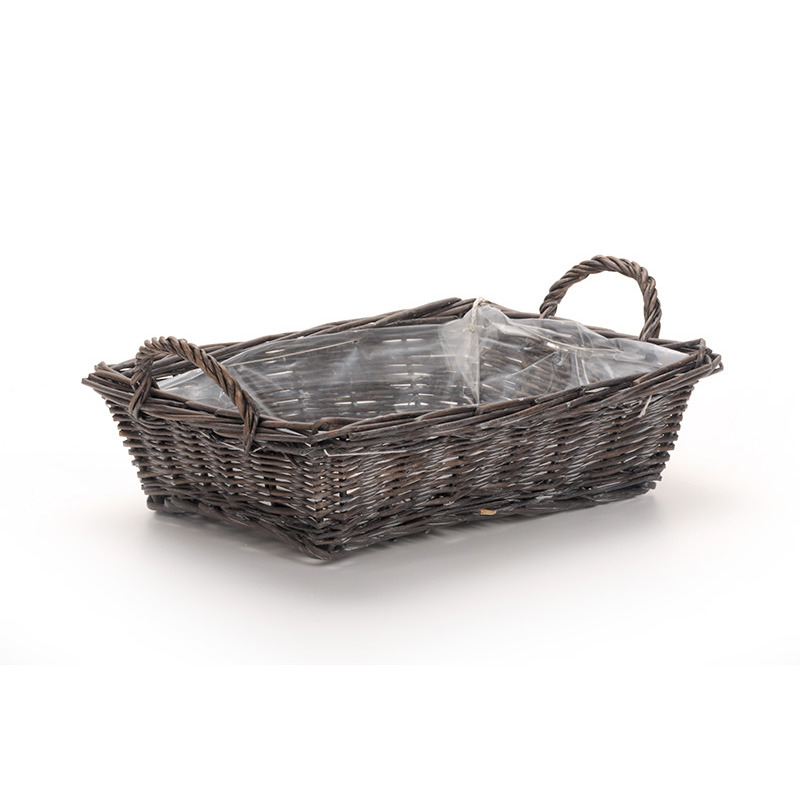 sz&ouml;gletes vessző t&aacute;l k&eacute;t f&uuml;llel sz&uuml;rke 33x23x8,5/13cm