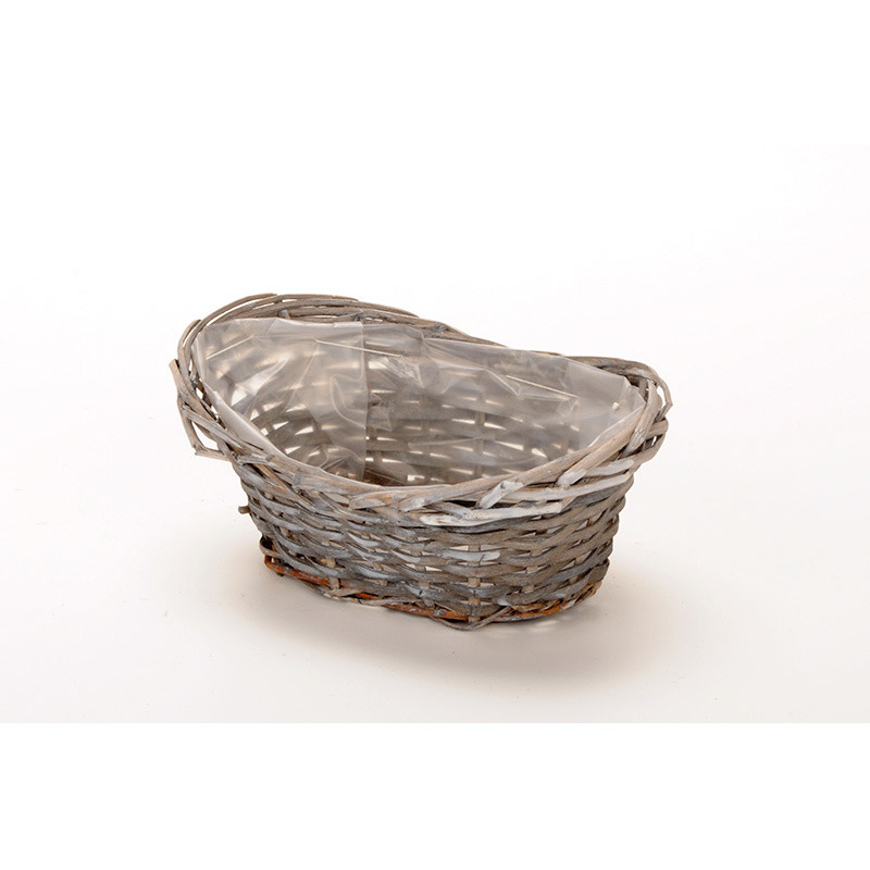 &iacute;velt tetejű ov&aacute;lis has&iacute;tott fa t&aacute;l sz&uuml;rke 22,5x15x9/11cm