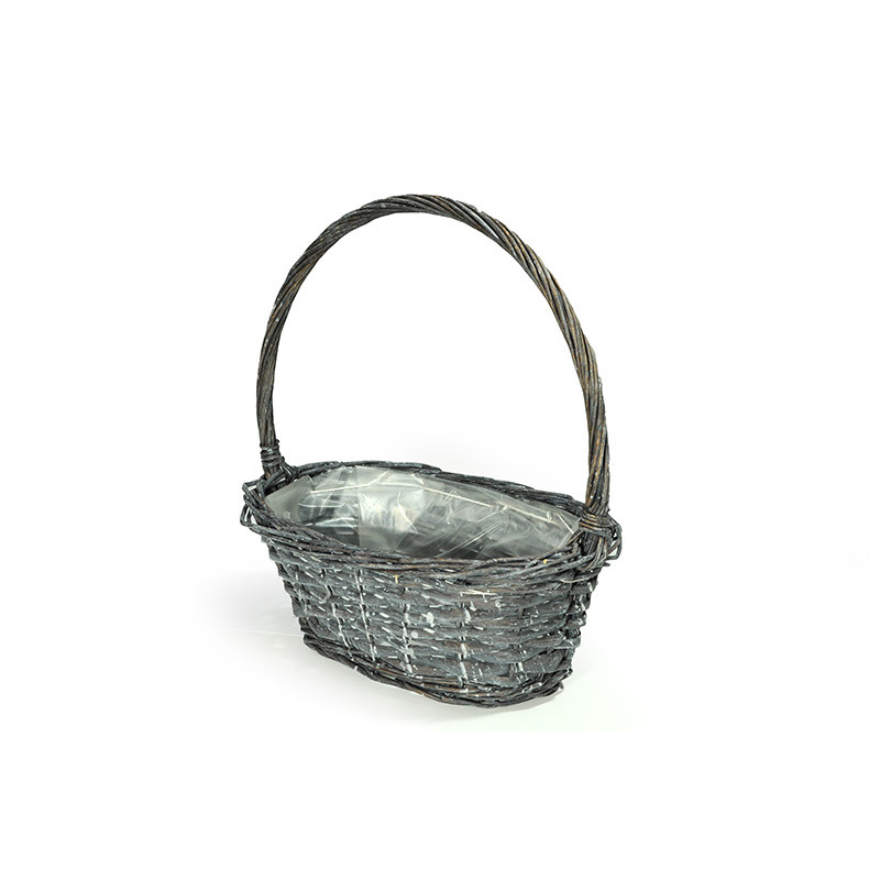 ov&aacute;lis has&iacute;tott fa f&uuml;les t&aacute;l antikolt sz&uuml;rke 23x15x9,5/27cm