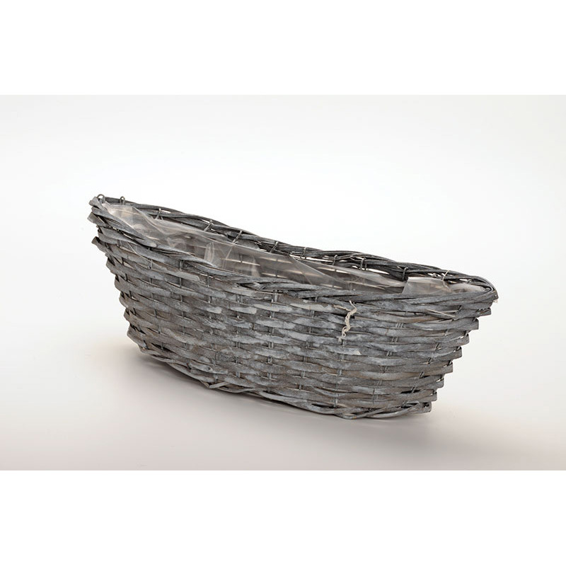 &iacute;velt tetejű has&iacute;tott fa cs&oacute;nak sz&uuml;rke 48x15x13/15cm