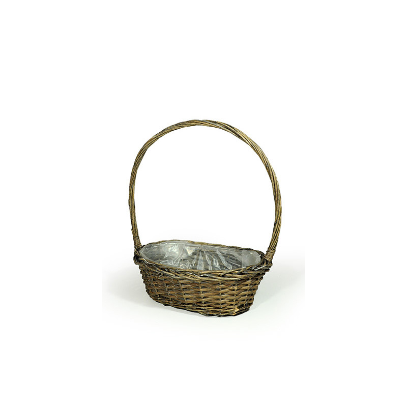 ov&aacute;lis has&iacute;tott vessző f&uuml;les kos&aacute;r sz&uuml;rke32x24x12/32cm