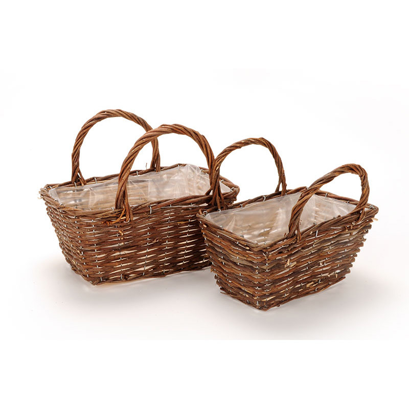 sz&ouml;gletes has&iacute;tott vessző ridik&uuml;l szett barna 32x22x14/26cm S/2