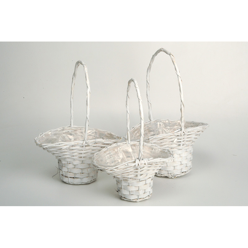 has&iacute;tott fa florentin kos&aacute;r szett feh&eacute;r 33x23,5x17,5/45cm S/3