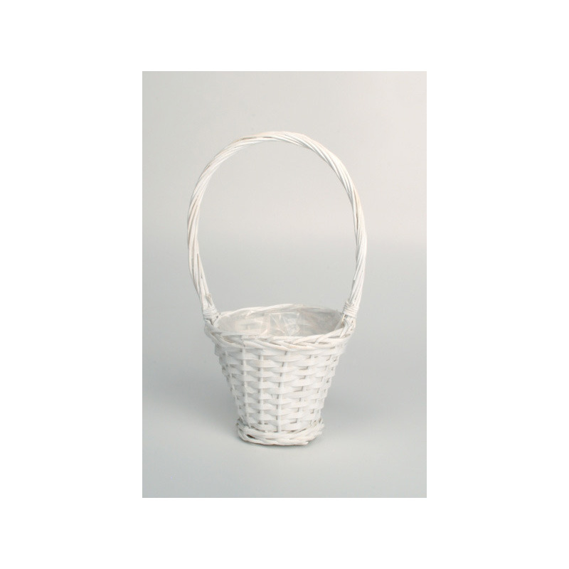 hasított fa füles kosár fehér 17x15/40cm