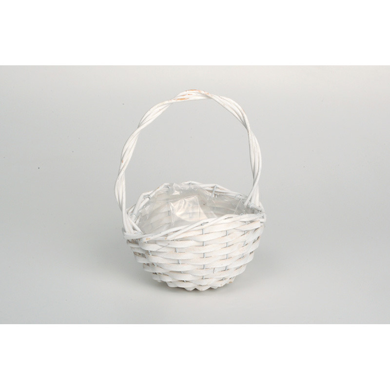 &iacute;velt tetejű has&iacute;tott fa f&uuml;les kos&aacute;r feh&eacute;r 17x20x8,5/11,5/26cm