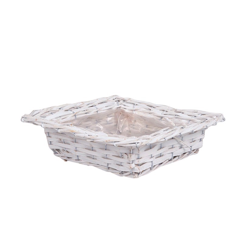 has&iacute;tott fa sz&ouml;gletes peremes t&aacute;l feh&eacute;r 24,5x24,5x7cm