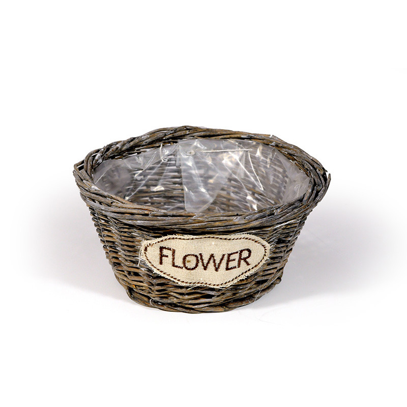 vessző t&aacute;l flower felirattal sz&uuml;rke 20x9cm