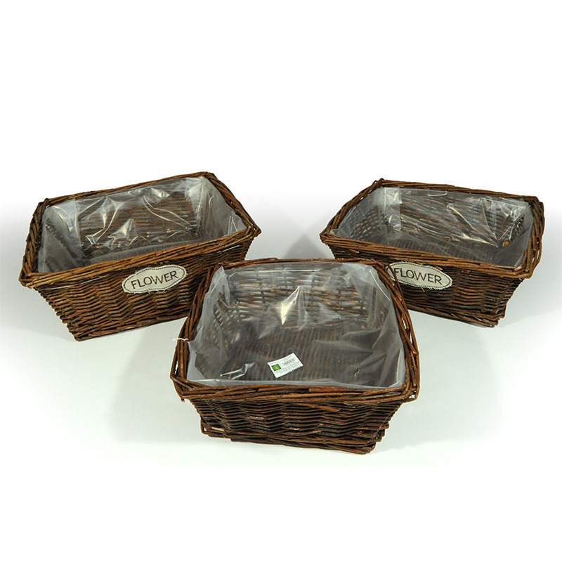 sz&ouml;gletes nat&uacute;r vessző t&aacute;l szett felirattal barna 35x35x12cm S/3