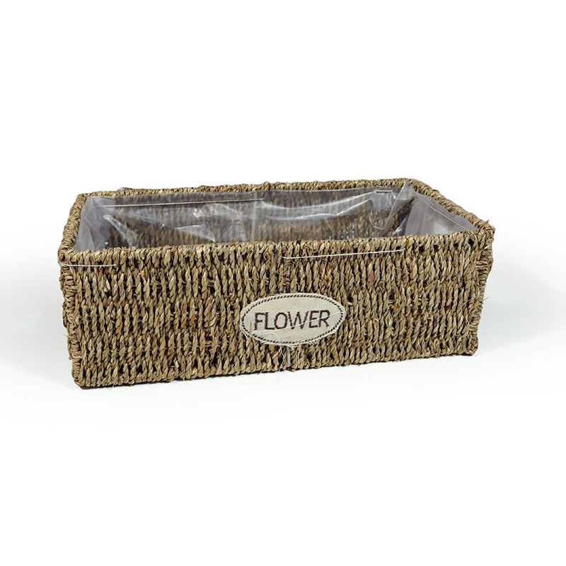 sz&ouml;gletes k&ouml;t&eacute;l t&aacute;l flower felirattal nat&uacute;r 38x20x13cm