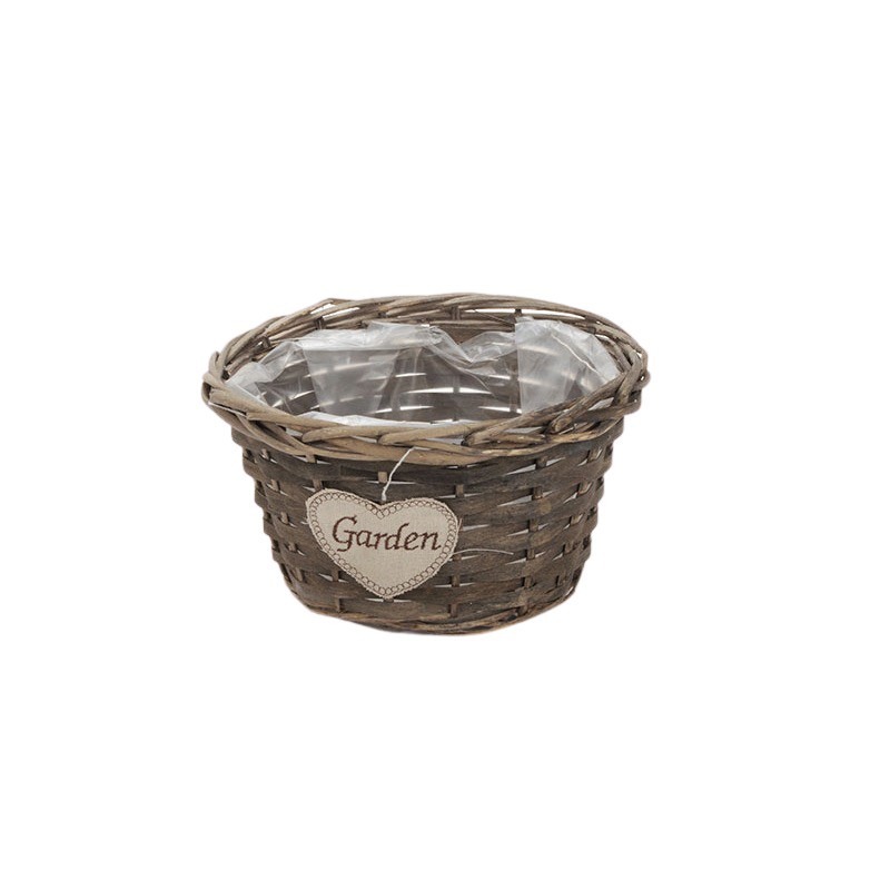 has&iacute;tott fa t&aacute;l garden felirattal sz&uuml;rke 24x15cm