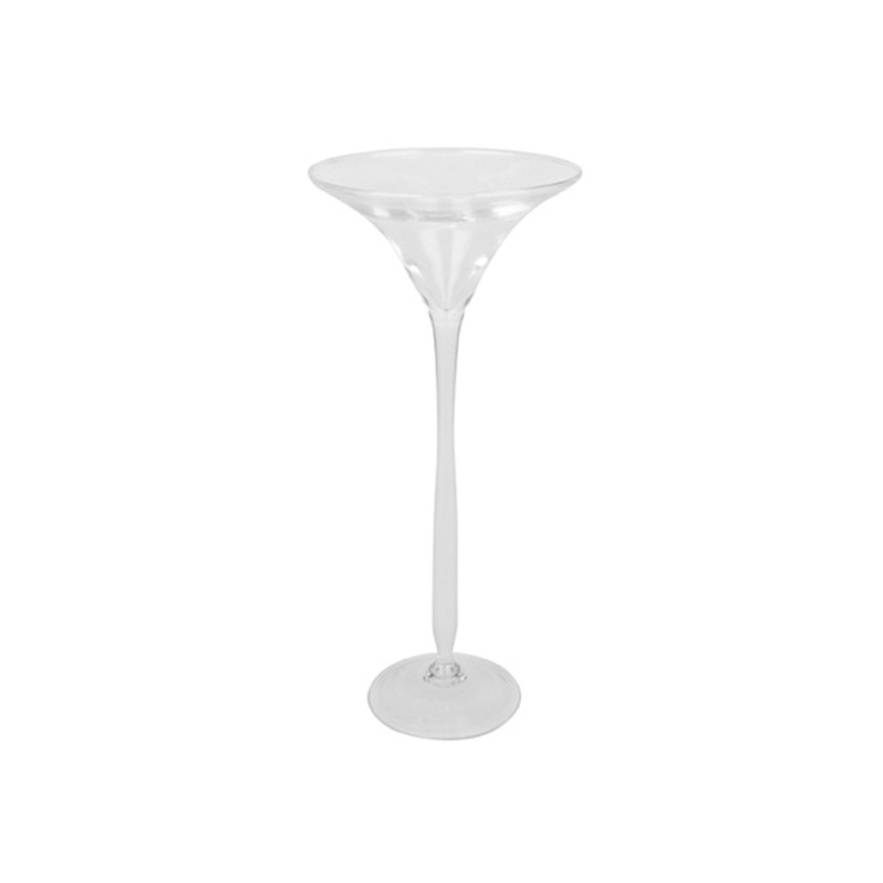 dekorációs talpas üveg pohár 17x40cm