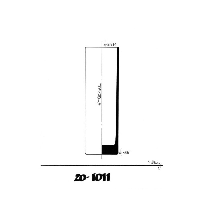 telt aljú üveg henger 5,5x18cm