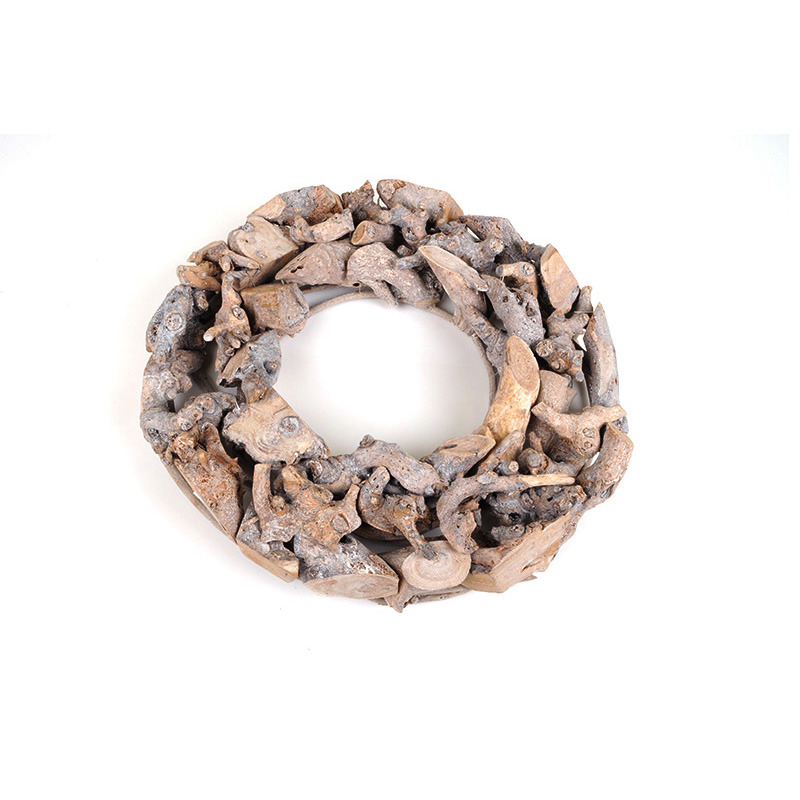 apr&iacute;tott fa koszor&uacute; sz&uuml;rke 40x 9cm