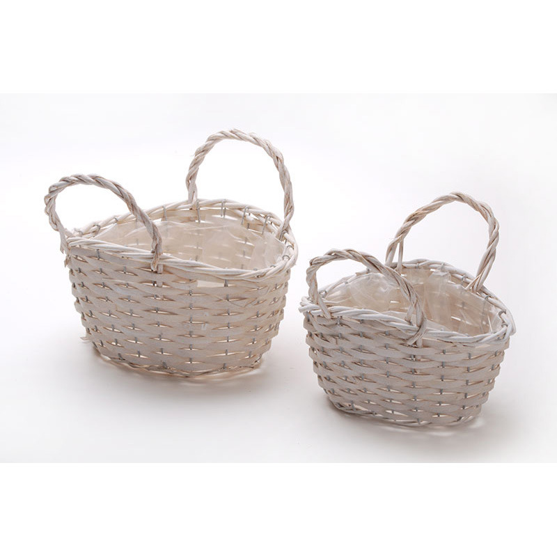 ov&aacute;lis has&iacute;tott fa ridik&uuml;l szett feh&eacute;r 26x20,5x14/22cm S/2