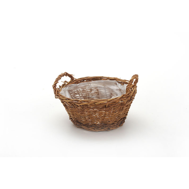 natúr vessző tál két füllel barna 18,5x9/12,5cm