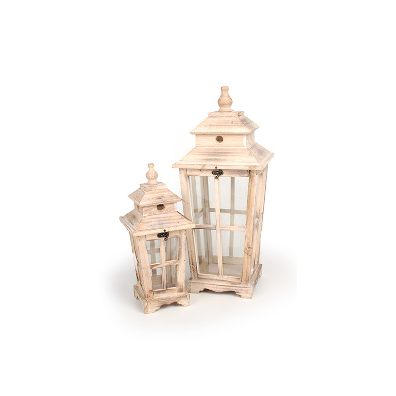 fa l&aacute;mp&aacute;s szett antikolt nat&uacute;r 21,5x21,5x52cm S/2