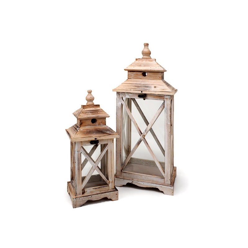 fa l&aacute;mp&aacute;s szett antikolt nat&uacute;r 21,5x17,5x52cm S/2