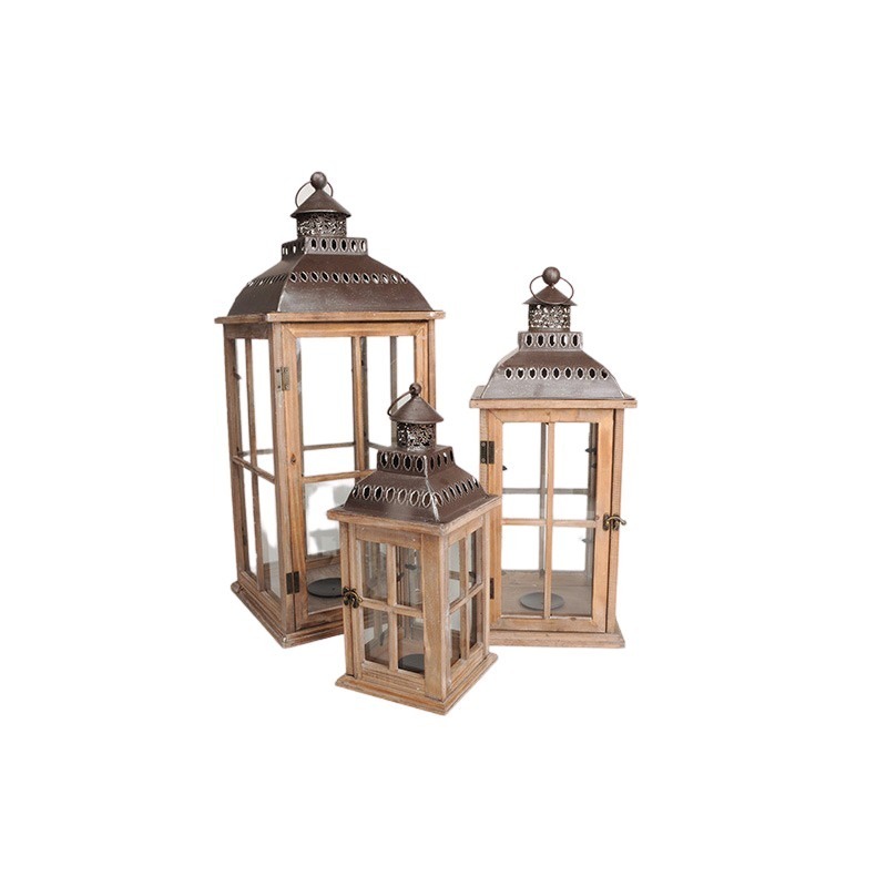 fa l&aacute;mp&aacute;s szett antikolt barna 30x30x74,5cm S/3