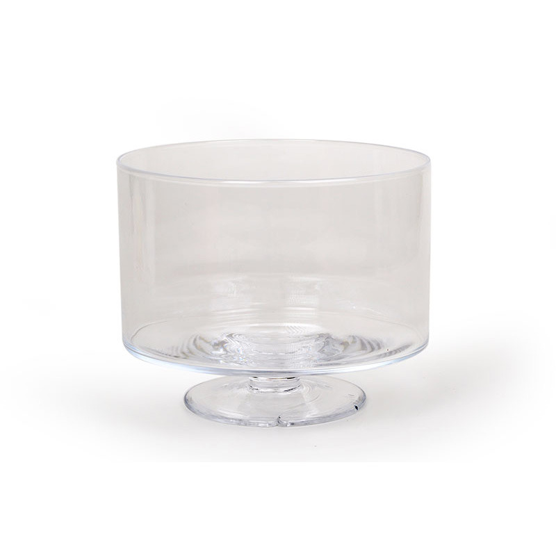 magasított oldalú talpas üveg tál 25x19,5cm