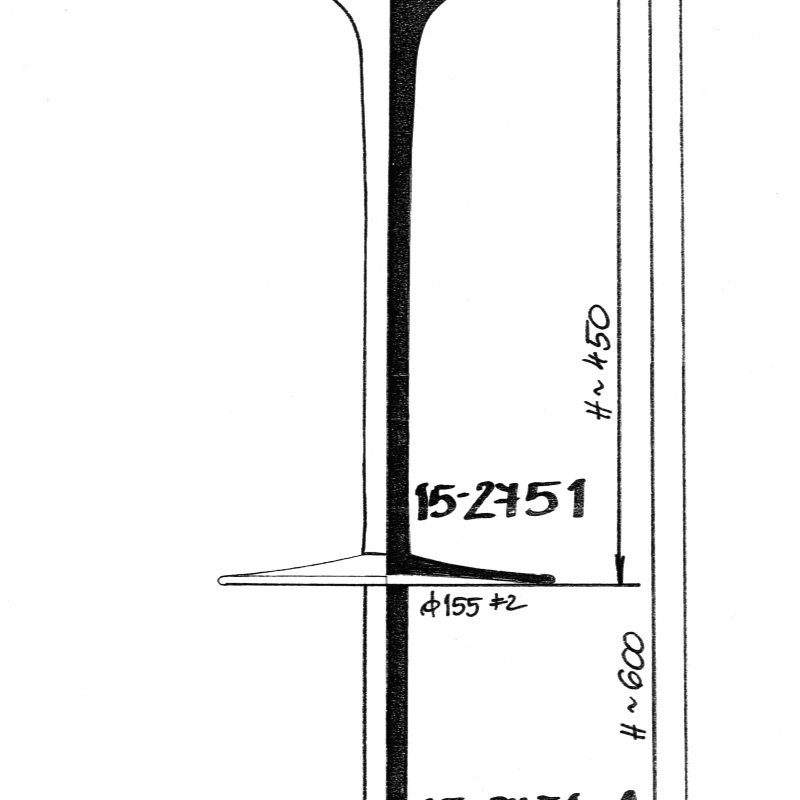 magasított talpas üveg kehely 18x40cm