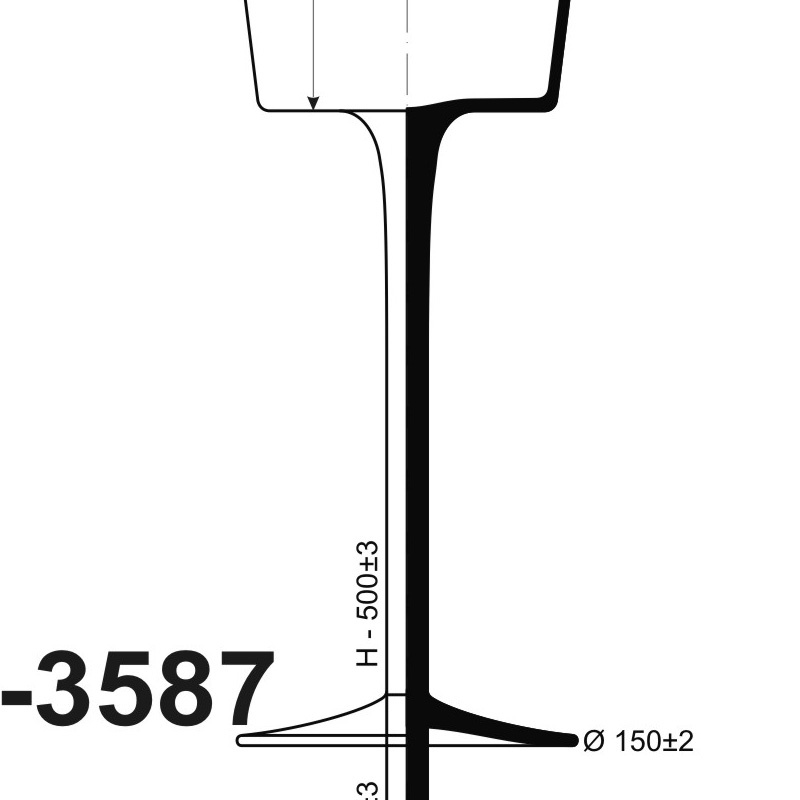 dekorációs magasított szárú üveg pohár 18,5x50cm