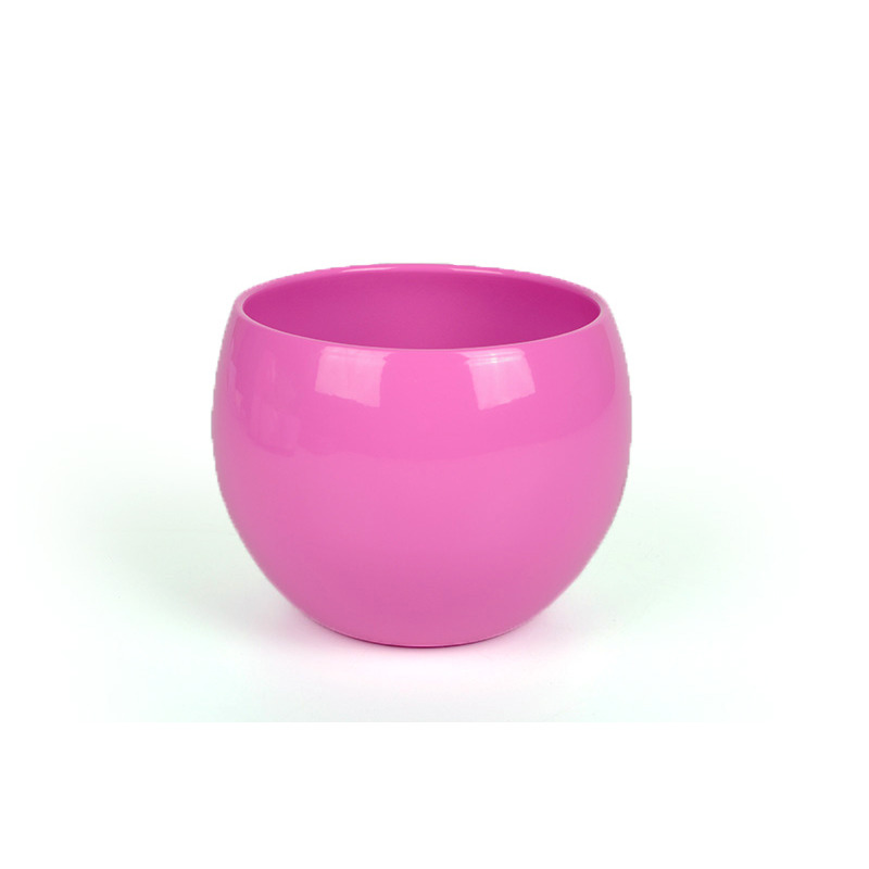 golyó alakú kerámia kaspó rózsaszín 20cm