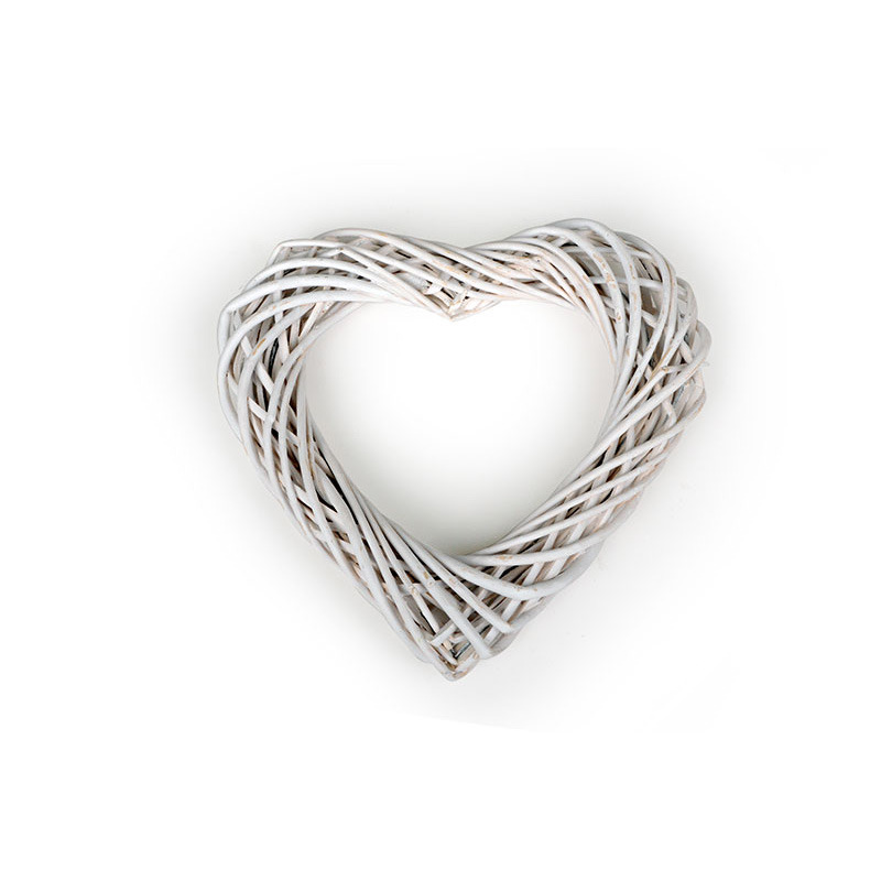 vessző szív fehér 25x25x3,5cm