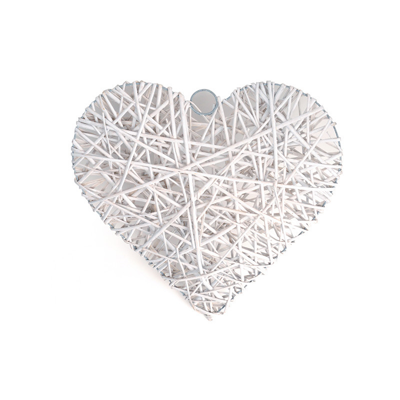 hasított vessző szív fehér 60cm