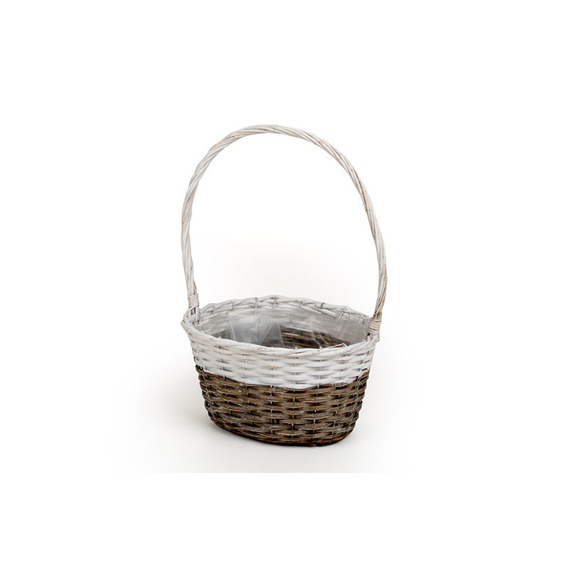 ov&aacute;lis has&iacute;tott fa f&uuml;les kos&aacute;r feh&eacute;r-sz&uuml;rke 29x23x16/44cm