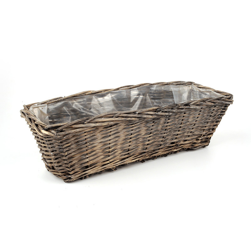 hasított vessző balkonláda szürke 59x20x18cm