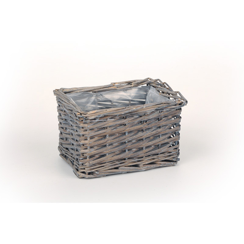 szögletes hasított vessző tál szürke 21,5x14x12,5cm